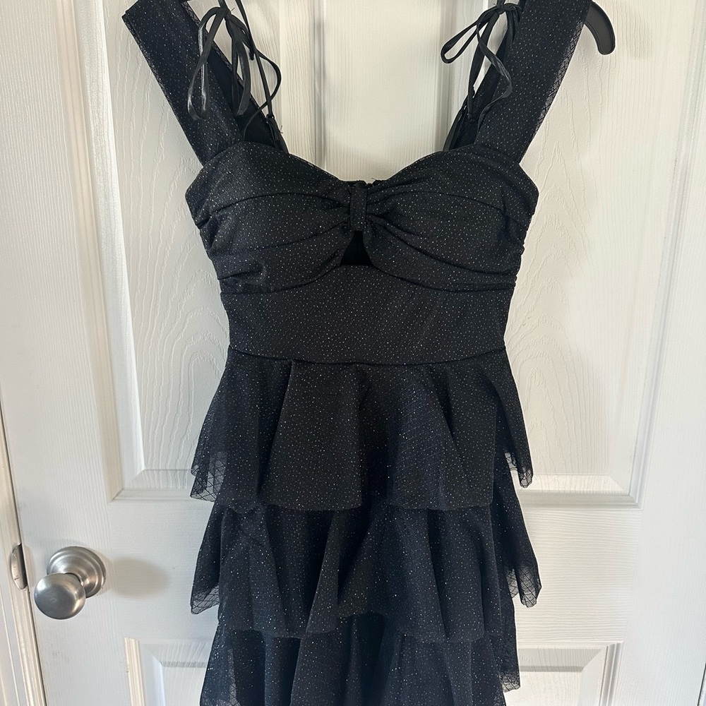 Emerald Sundae Black Glitter Dress
